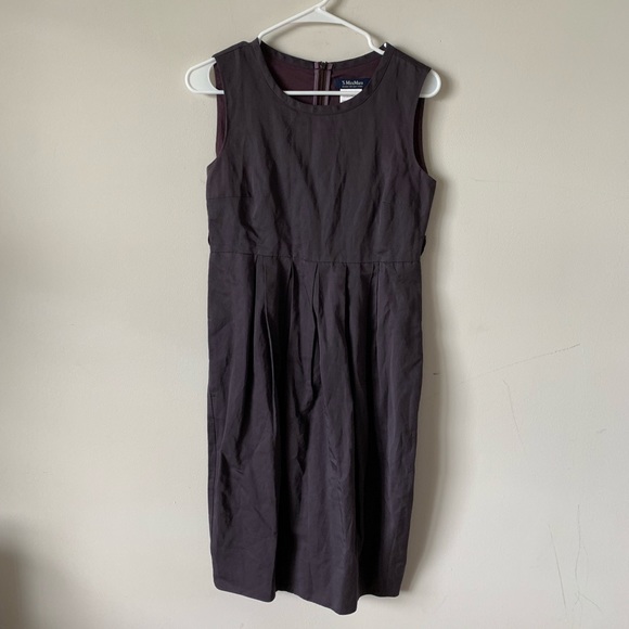 MaxMara Dresses & Skirts - MaxMara purple linen sleeveless pleated dress (ccc)